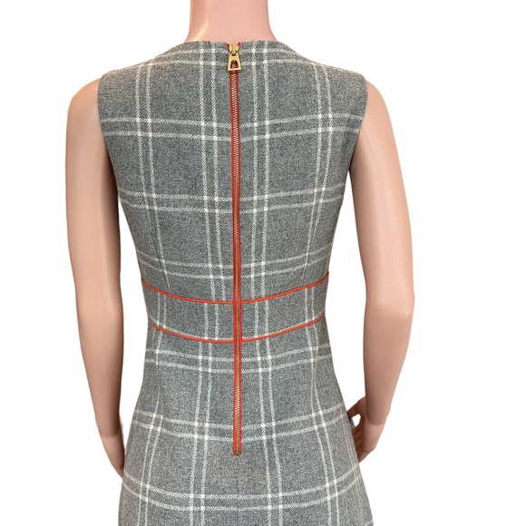 Sail to Sable STS Grey Plaid Wool Blend A-Line Shift Dress Mod Vibe Size 6 - Picture 7 of 10